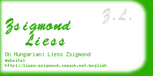 zsigmond liess business card